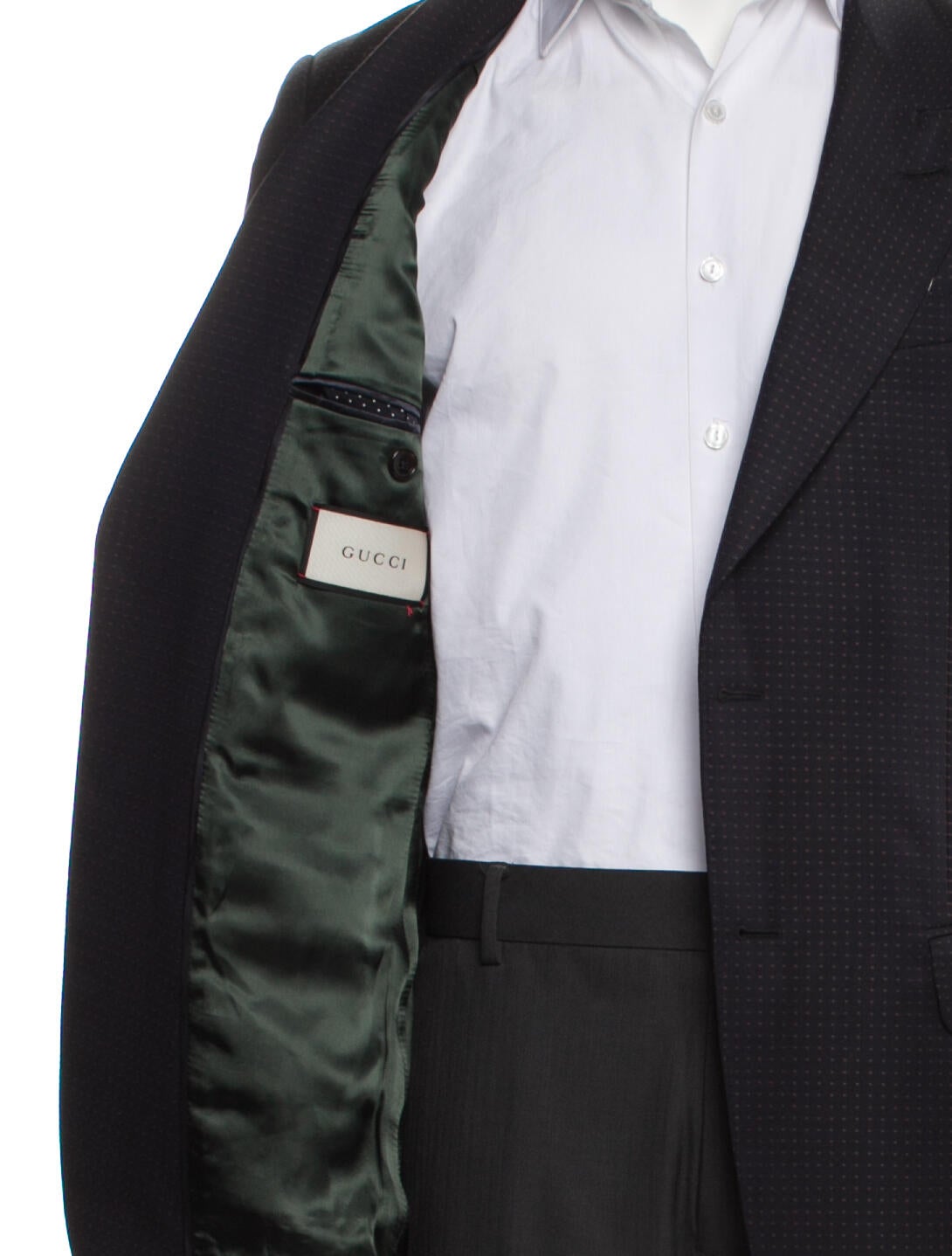 Gucci Wool Polka Dot Print Blazer